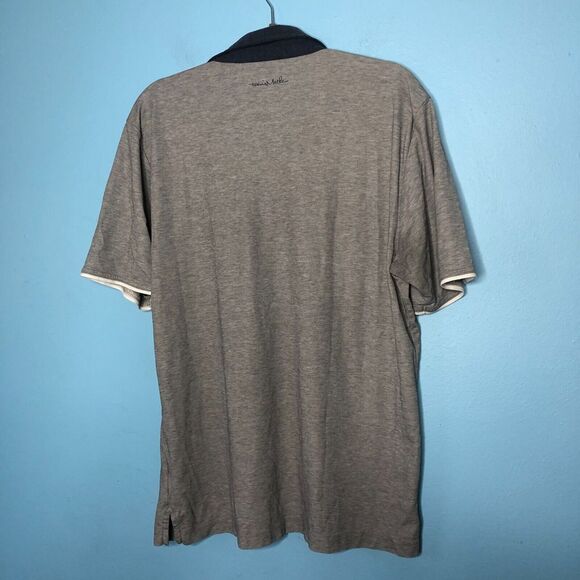 Travis Mathew Shirt Mens Large Gray Polo Casual Golf Pima Embroidered Logo - Picture 9 of 10